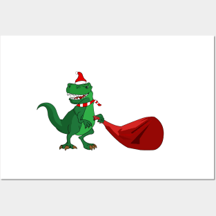 Santasaurus Rex Posters and Art